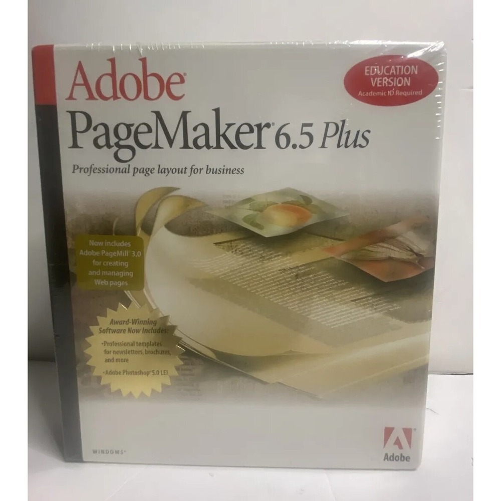 Adobe PageMaker 6.5 Education Version for Windows NEW SEALED
